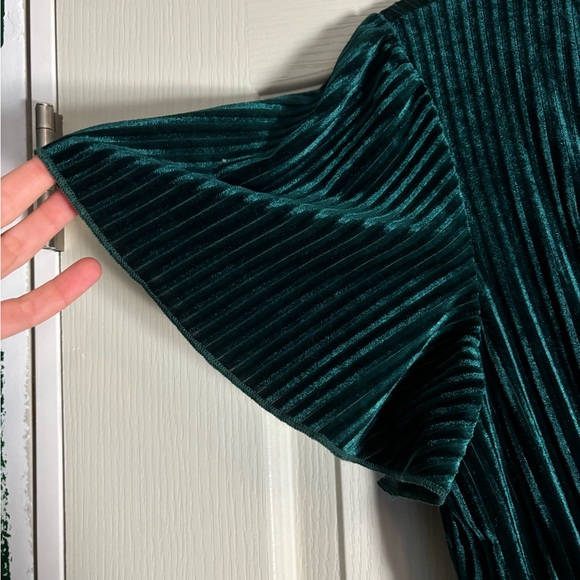 Green - Maxi - Velvet looking - Dress - size M - Picture 3 of 4